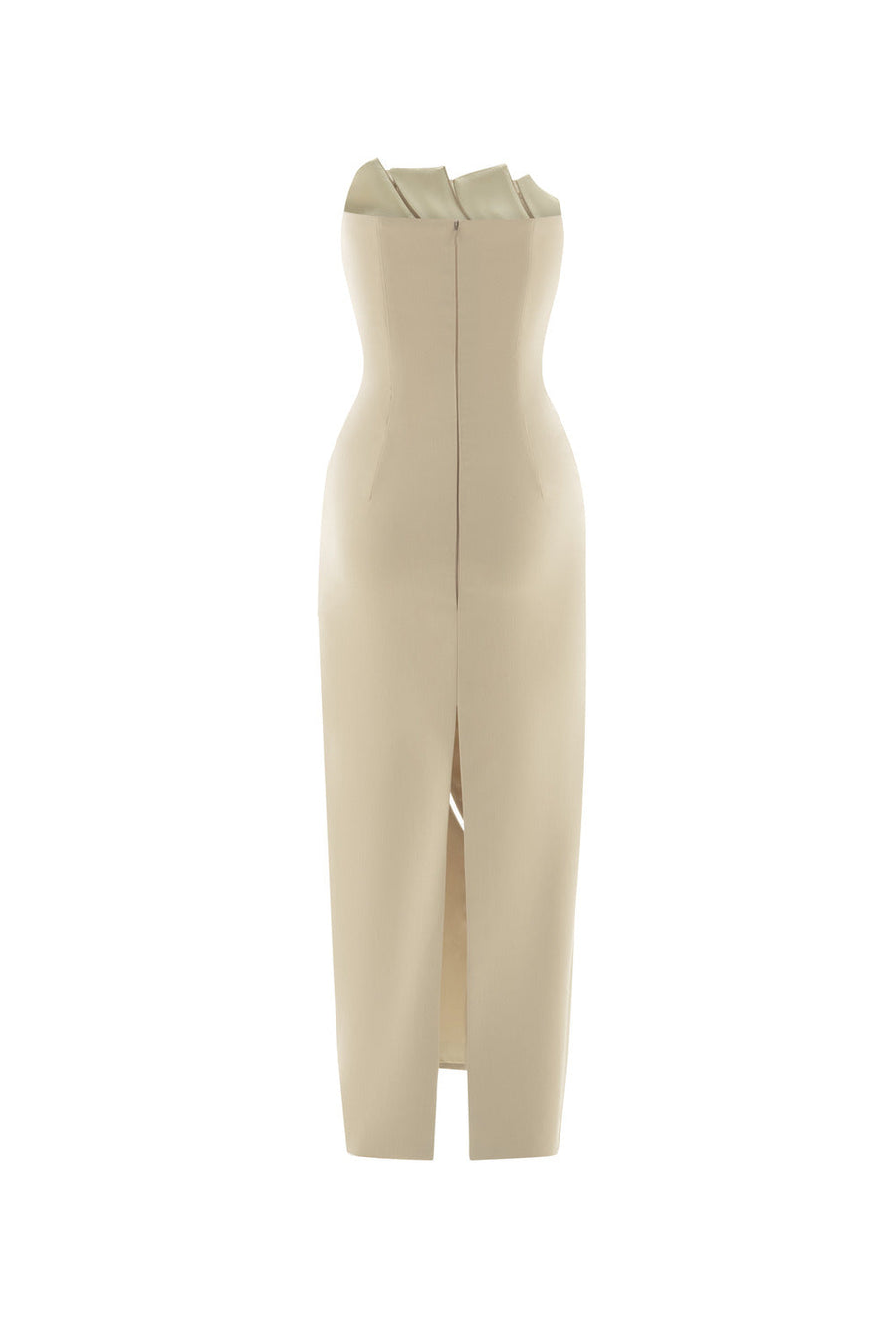 Tranquil Sheath Sleeveless Khaki Calf Length Dress 5