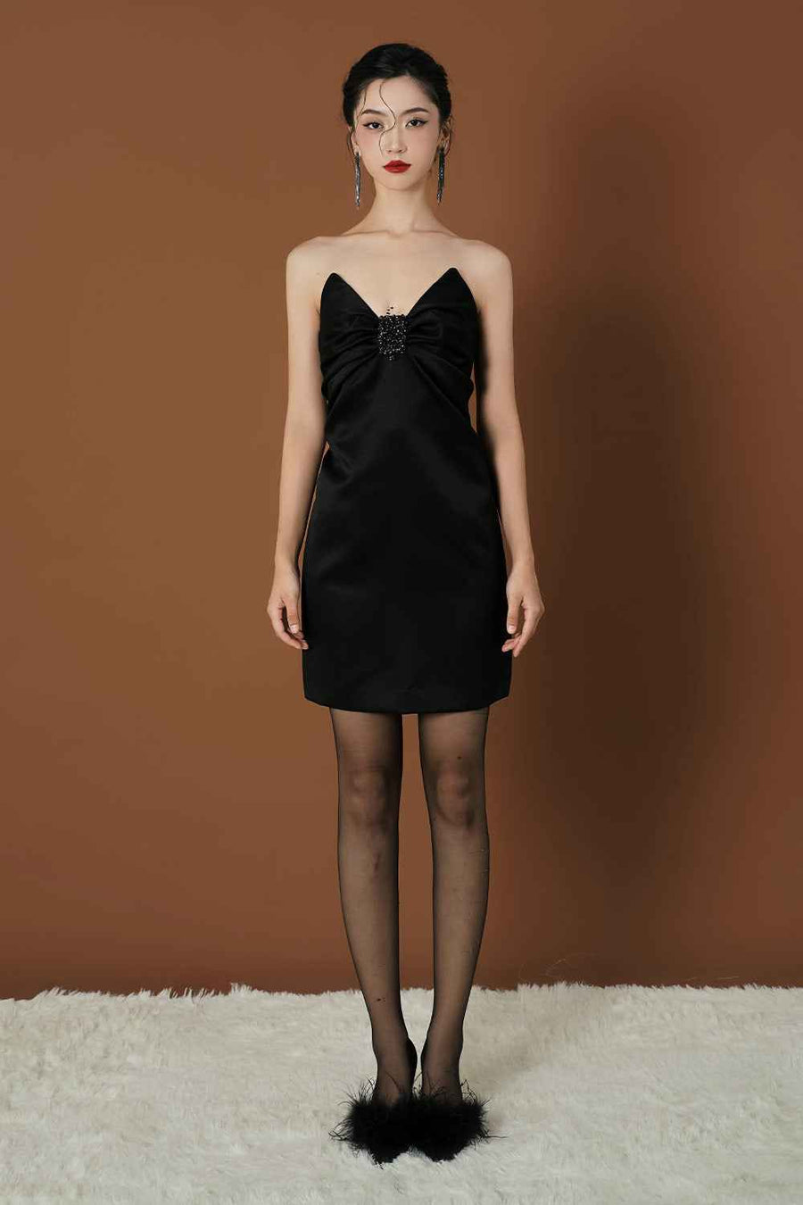 Gwen A-line Sweetheart Neck Taffeta Mini Dress
