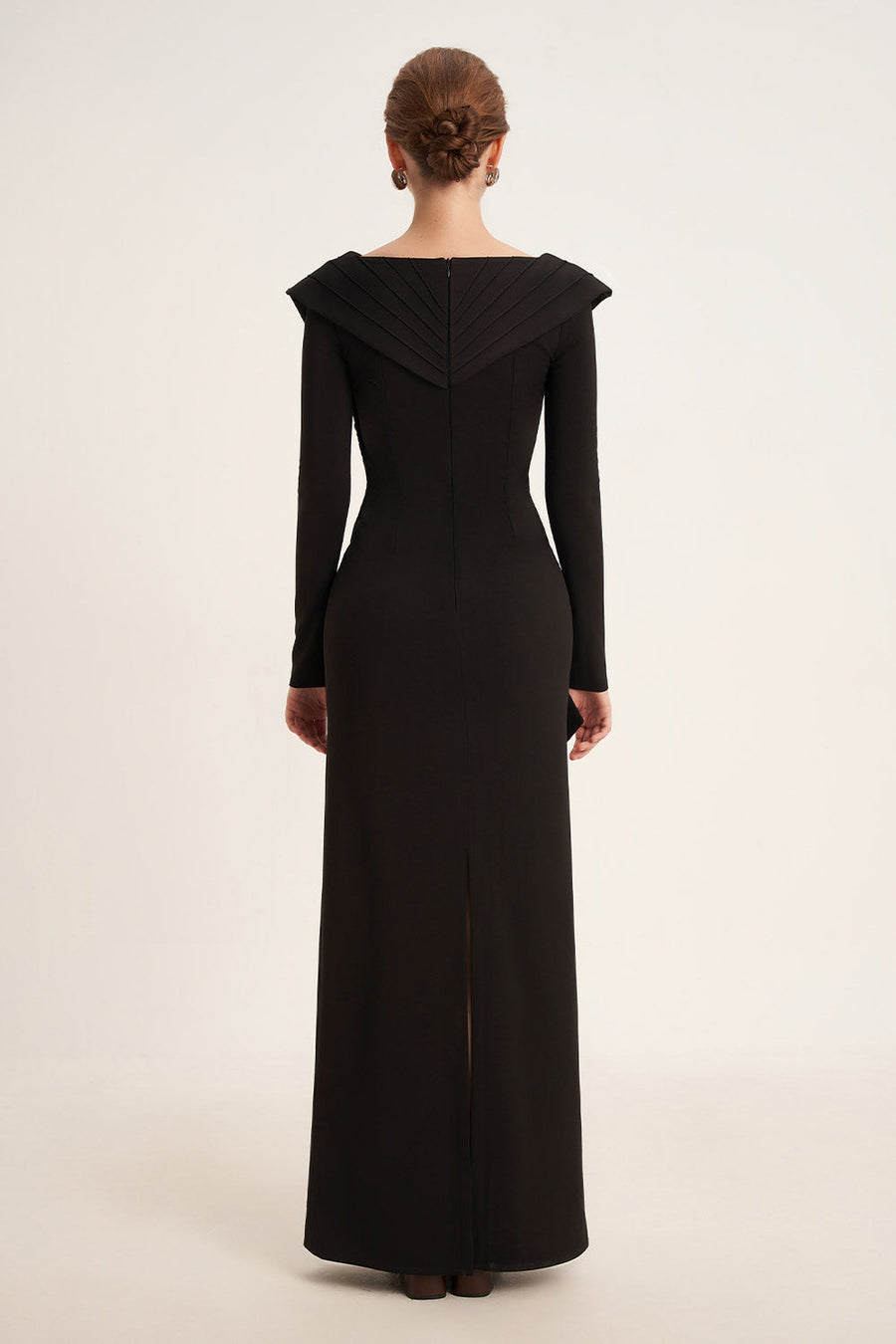 Salvia Sheath Back Slit Cotton Floor Length Dress 6