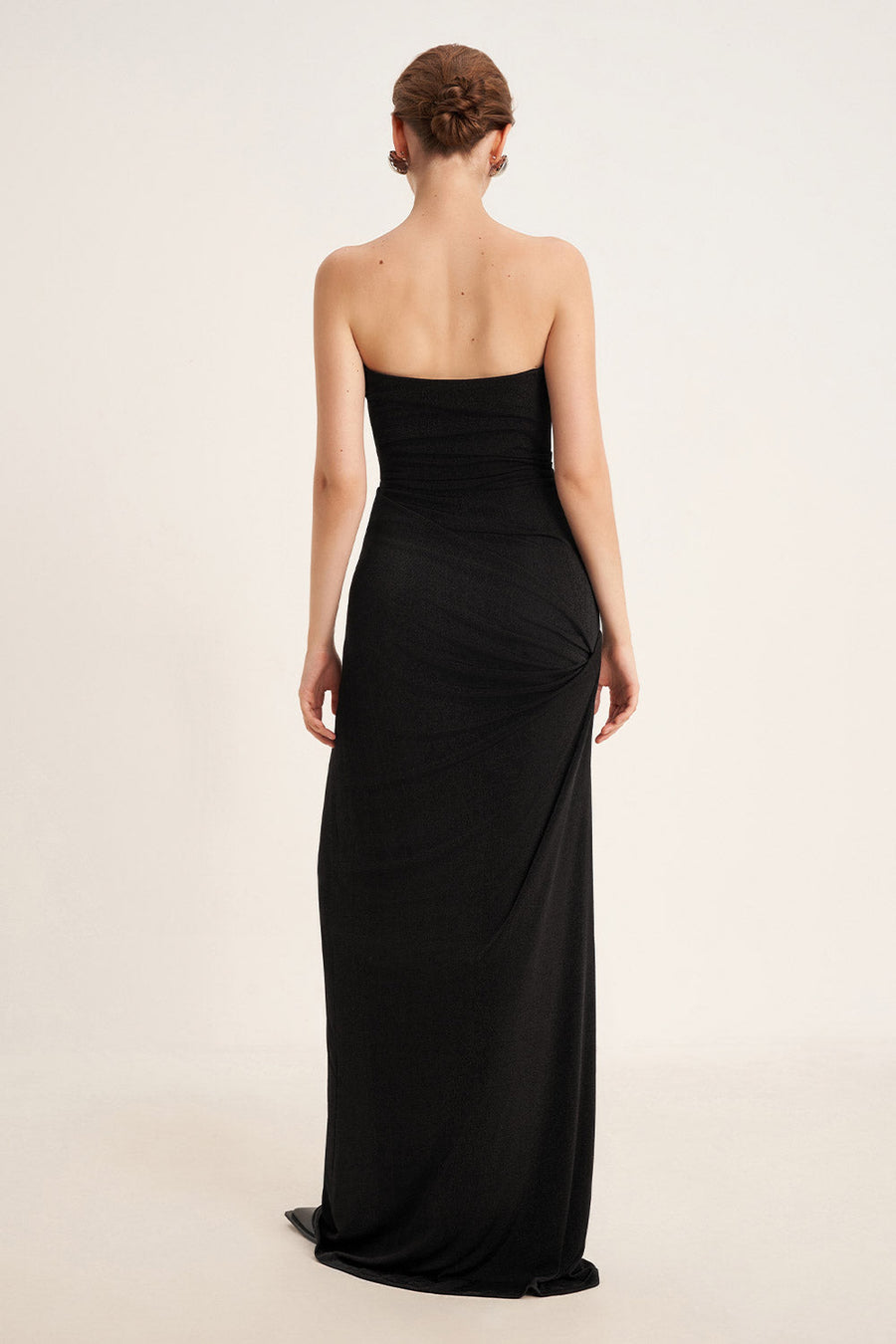 Pansy Sheath Straight Across Neck Elastic Cotton Floor Length Dress 5