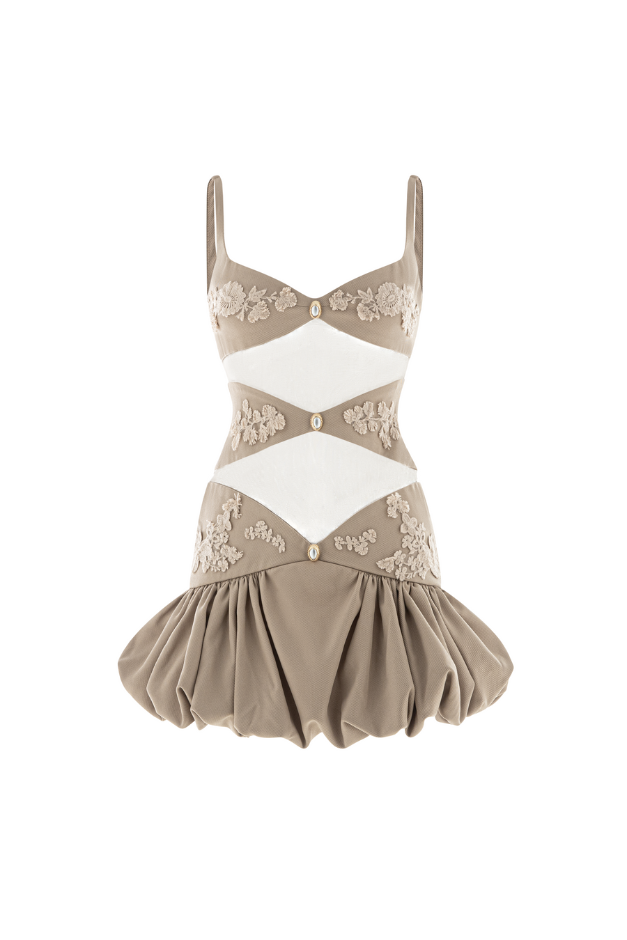 La Fata Bubble/Balloon See-Through Twill Mini Dress 5