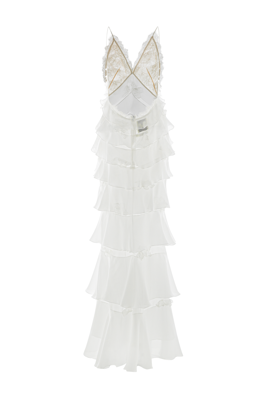 Alejandra Straight Ruffle Layer Crochet Maxi Dress 4