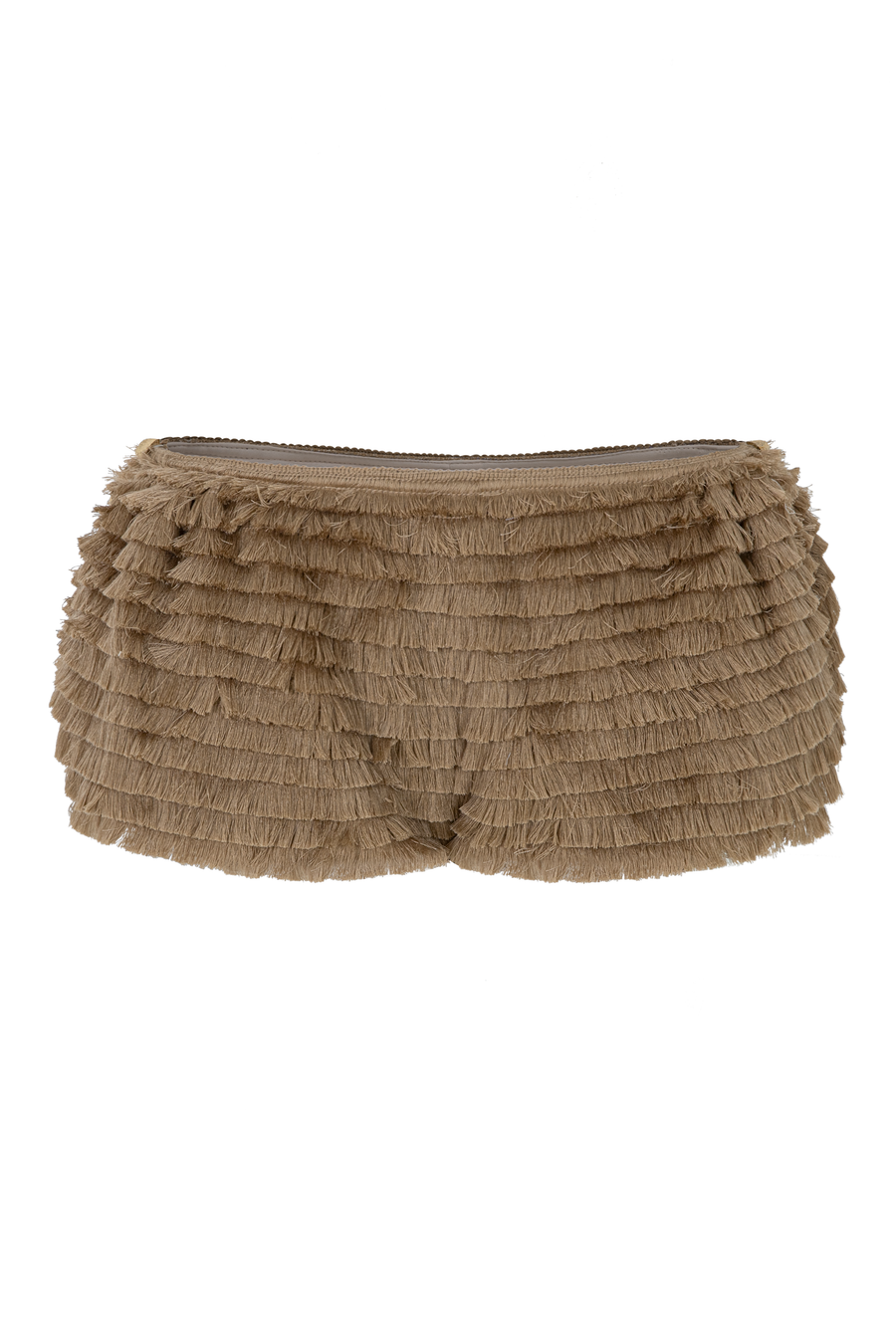 Nocciola Straight Layered Cotton Short Length Shorts 1