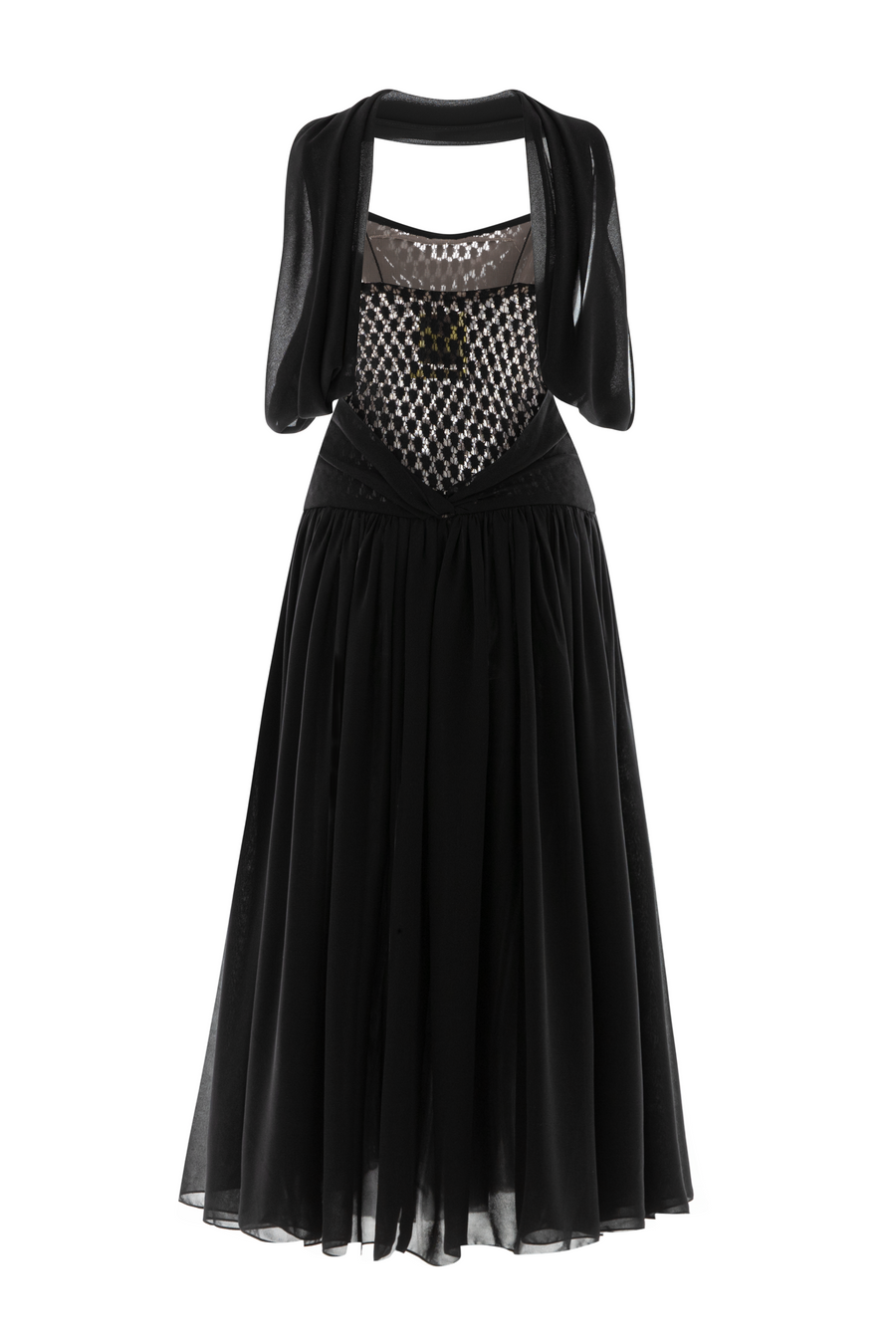 Venerdì Drop Waist Scarf Neck Chiffon Midi Dress 4