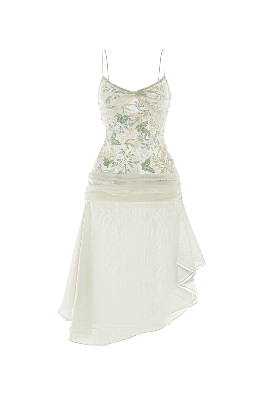 Diana Drop Waist Ruffle Layer Voile Knee-length Dress 1