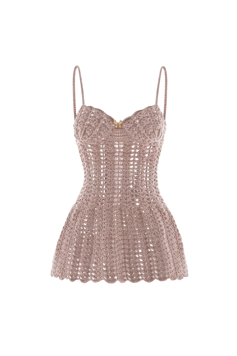 Corallo A-line Spaghetti Strap Crochet Mini Dress 10