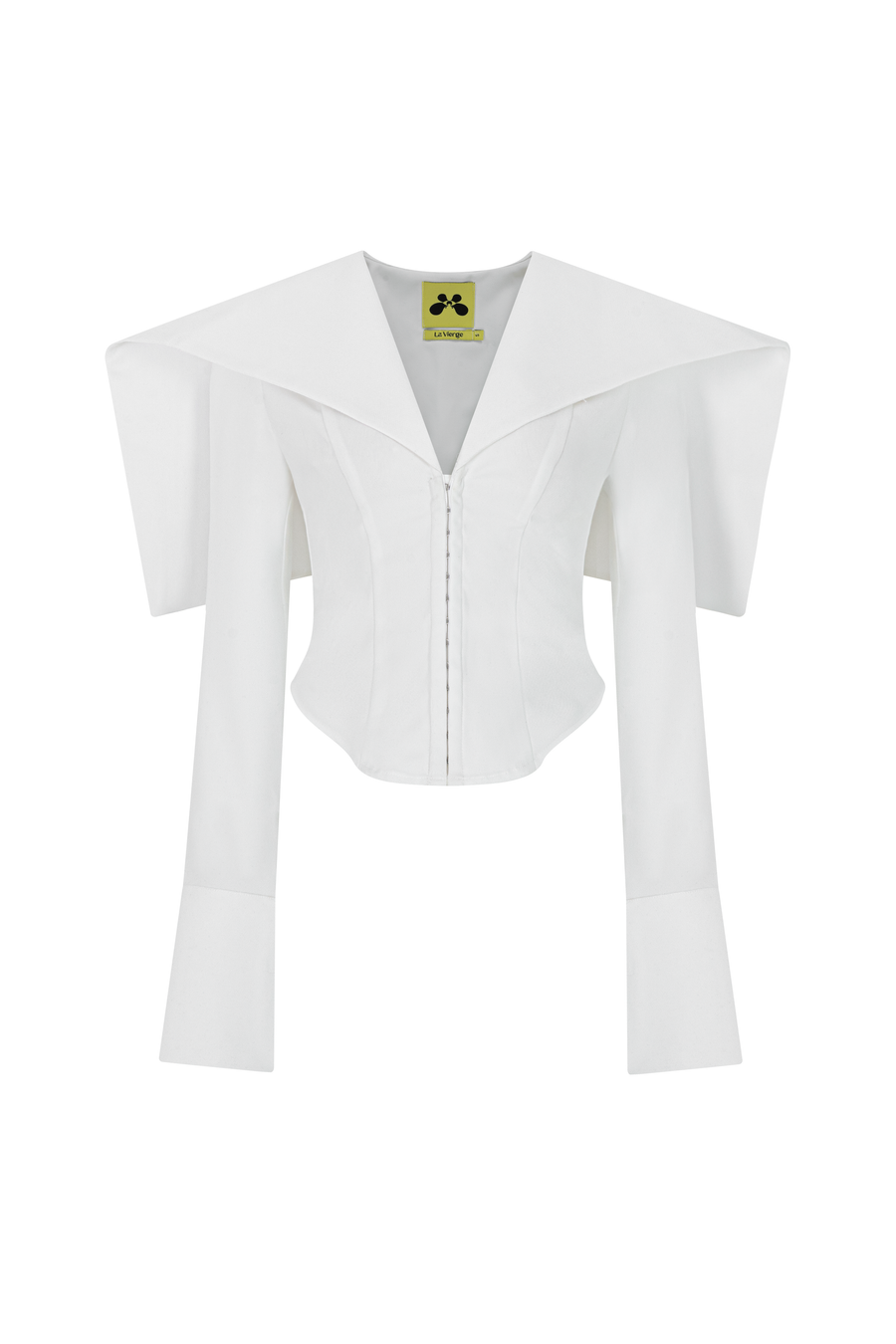 Marinaia Bodycon Cape Shoulder Twill Jacket 1