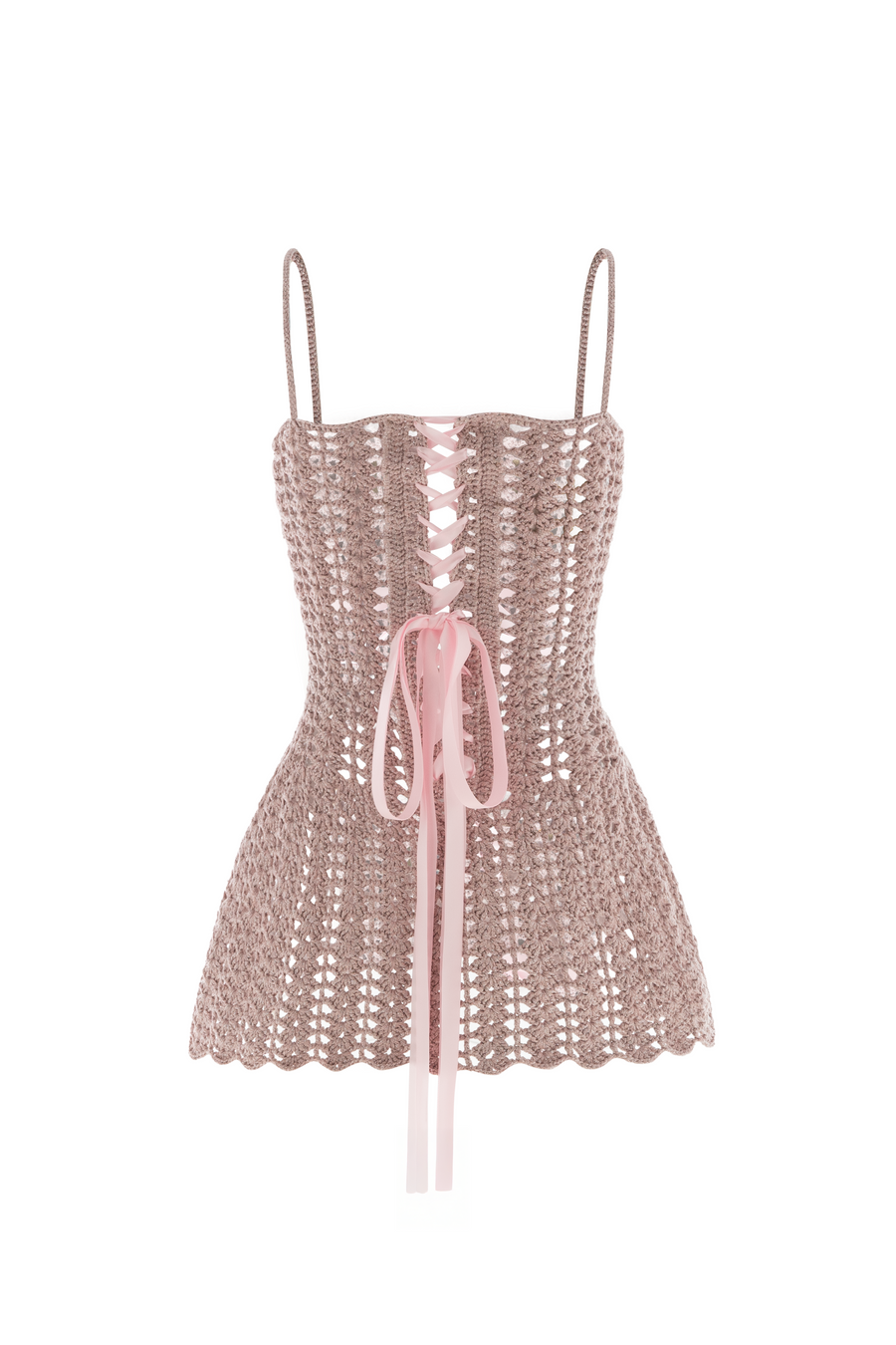 Corallo A-line Spaghetti Strap Crochet Mini Dress 11
