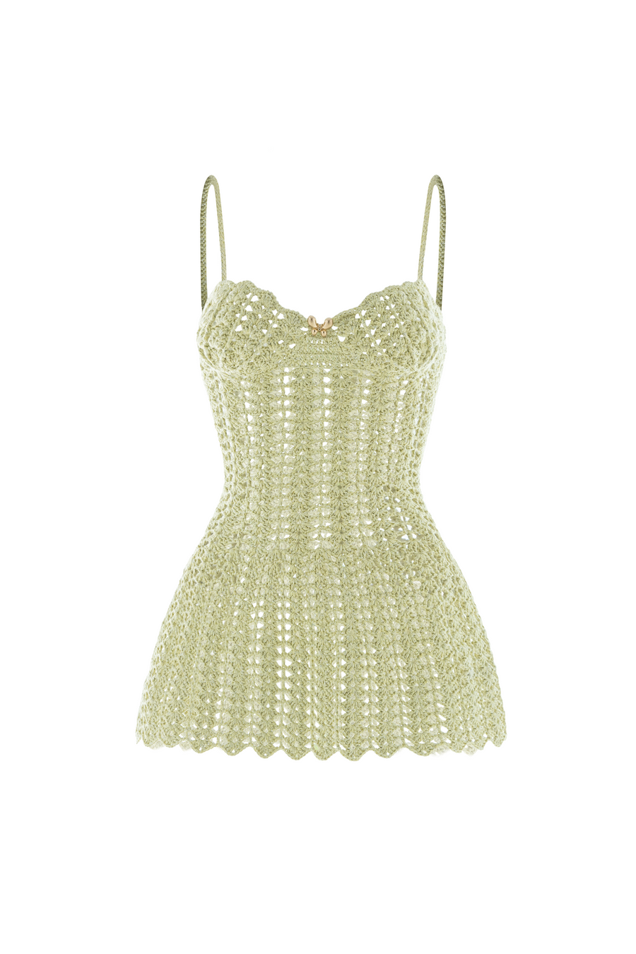 Corallo A-line Spaghetti Strap Crochet Mini Dress 1