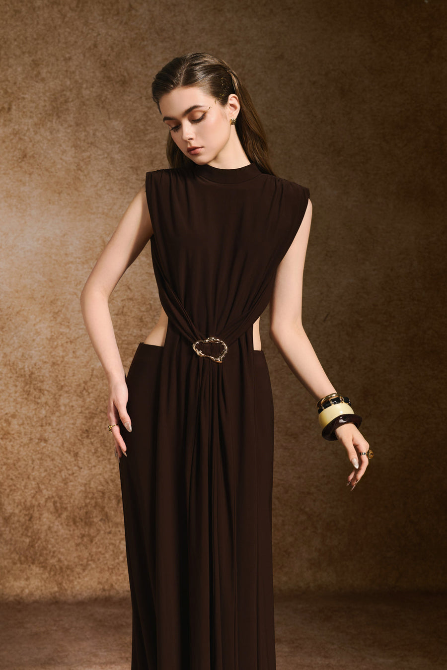 Napoli Sheath Open Back Spandex Maxi Dress 3