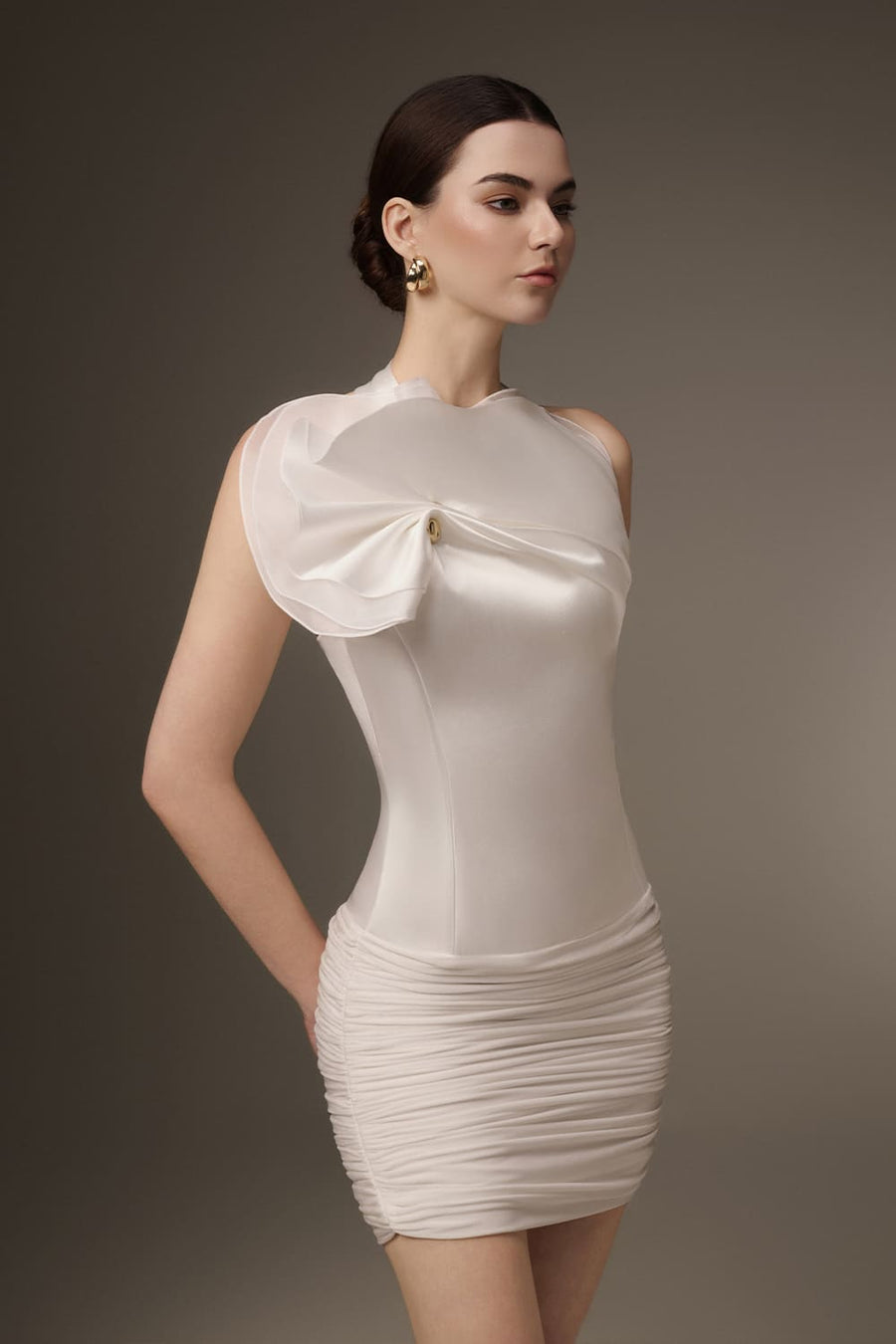 Serene Bodycon Corset Waist Silk Spandex Mini Dress 12