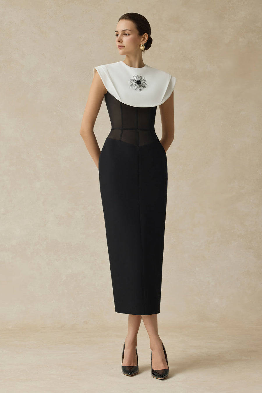 Lani Pencil Cap Sleeves Midi Dress 6