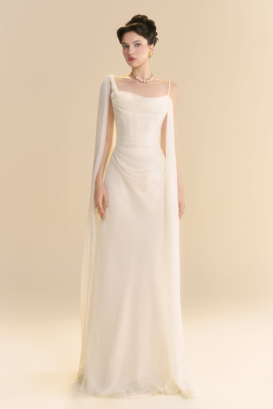 Larmes Sheath Draped Maxi Dress 6