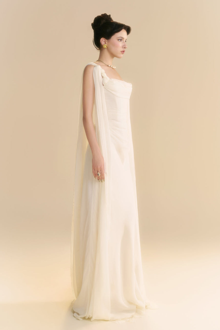 Larmes Sheath Draped Maxi Dress 4