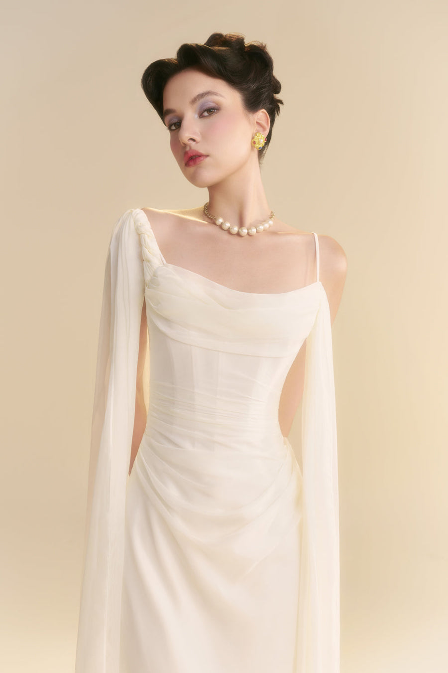 Larmes Sheath Draped Maxi Dress 2