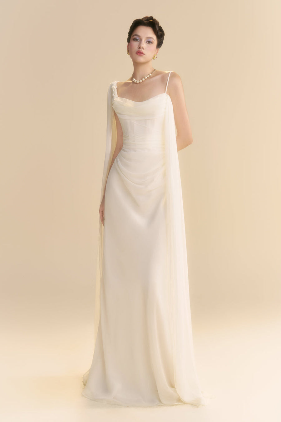Larmes Sheath Draped Maxi Dress 5
