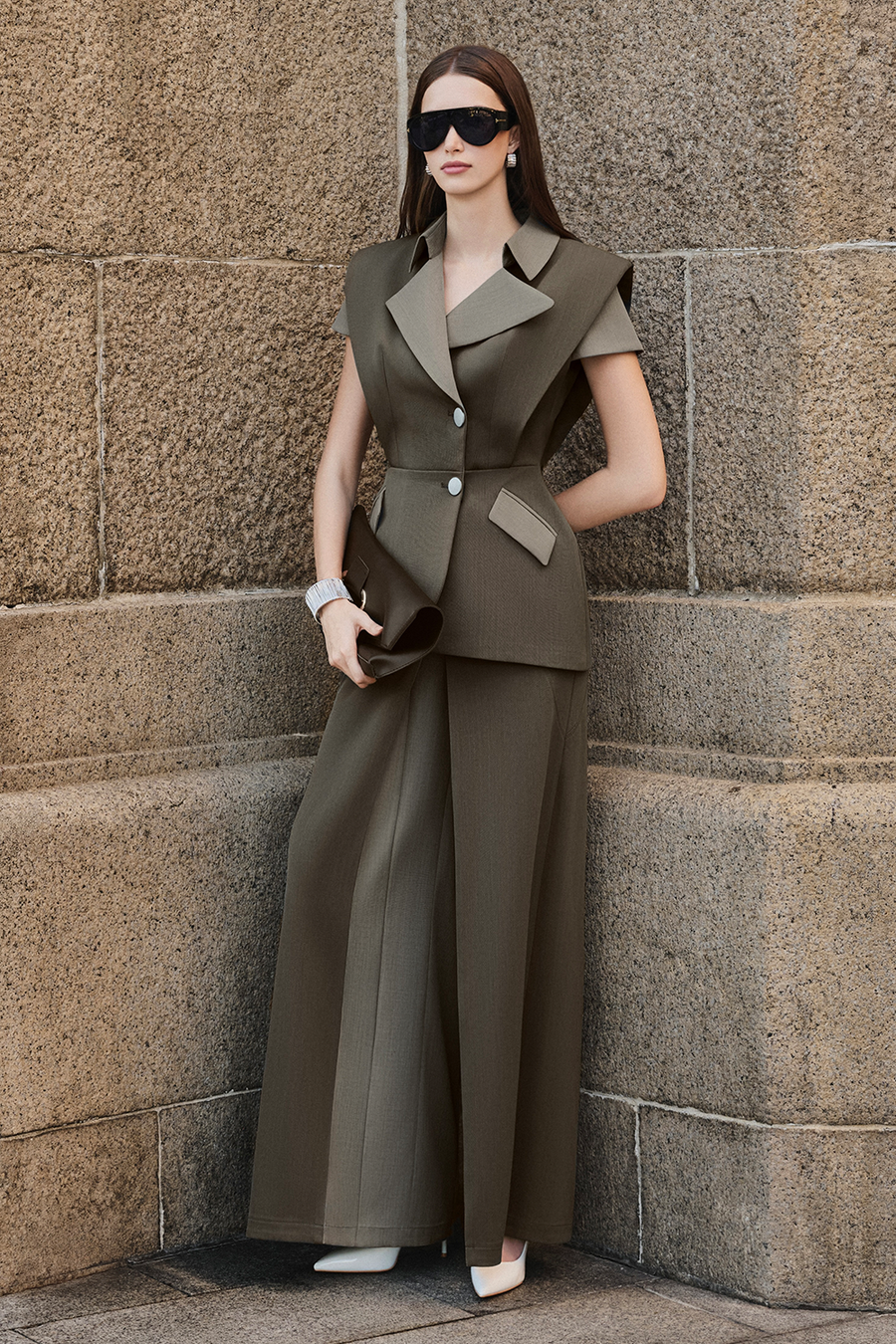 Lilianna V-Neck Polyester Blazer 1