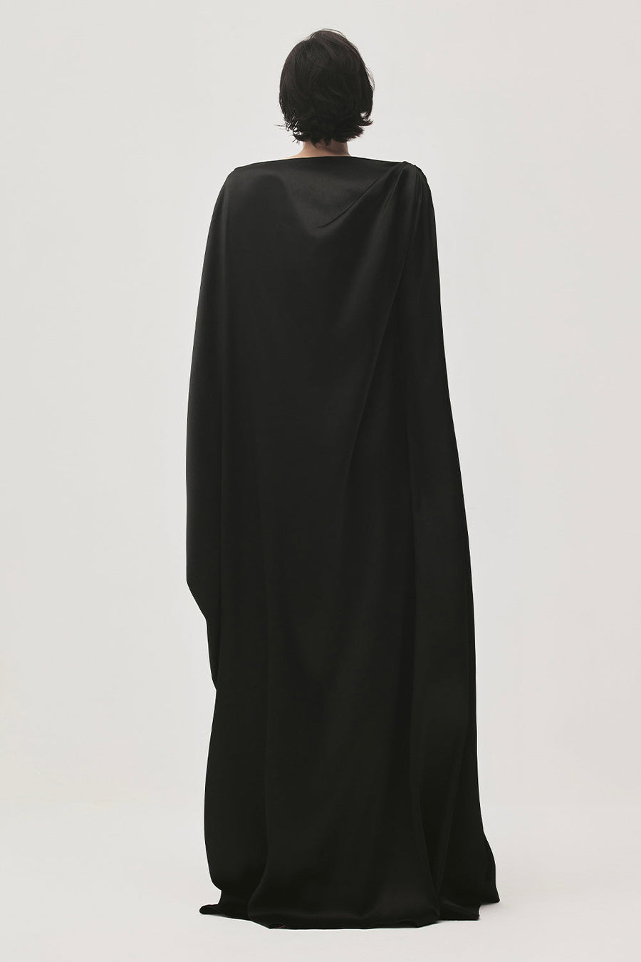 Quyen Trapezoid Boat Neck Satin Maxi Dress 7