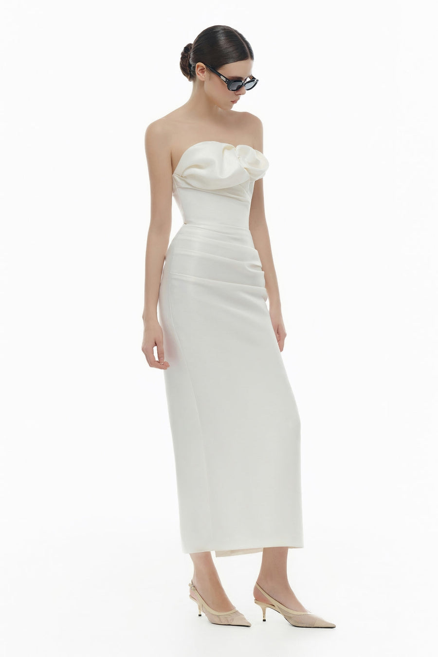 Lucienne Curved Draped Midi Dress 7