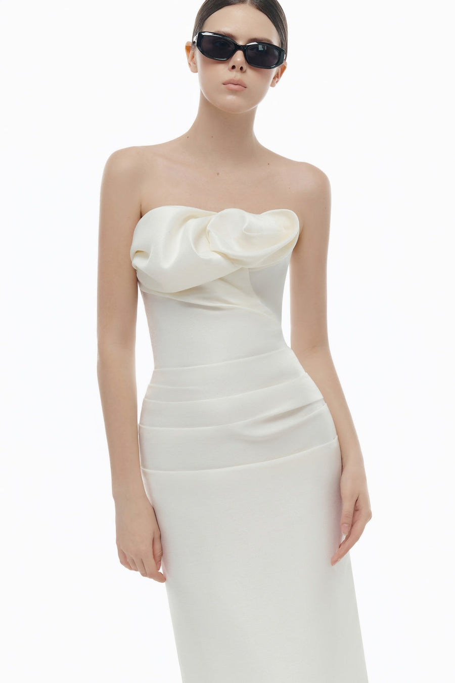 Lucienne Curved Draped Midi Dress 6