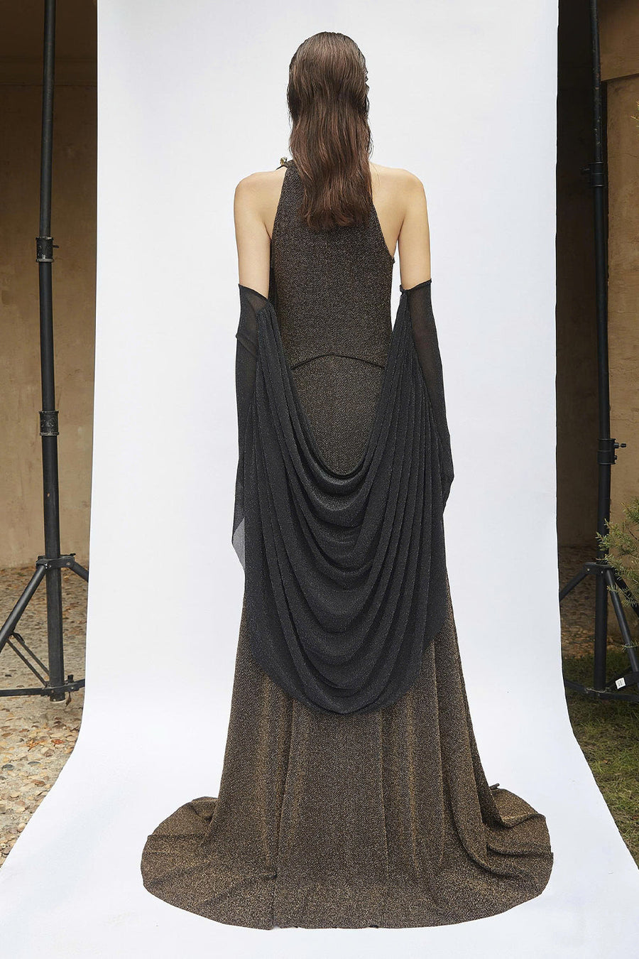 Lucinda Halter Neck Draped Maxi Dress 8