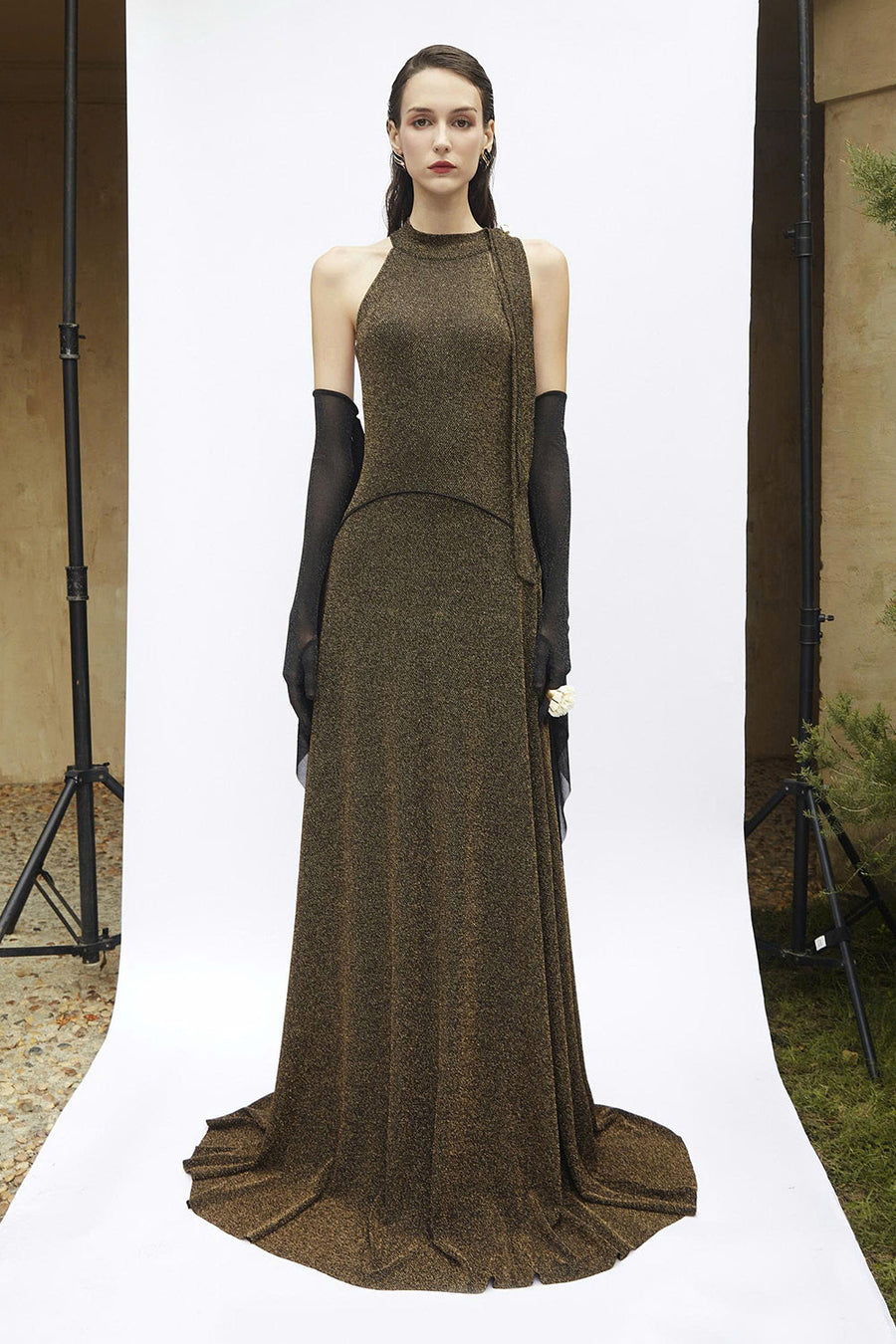 Lucinda Halter Neck Draped Maxi Dress 9