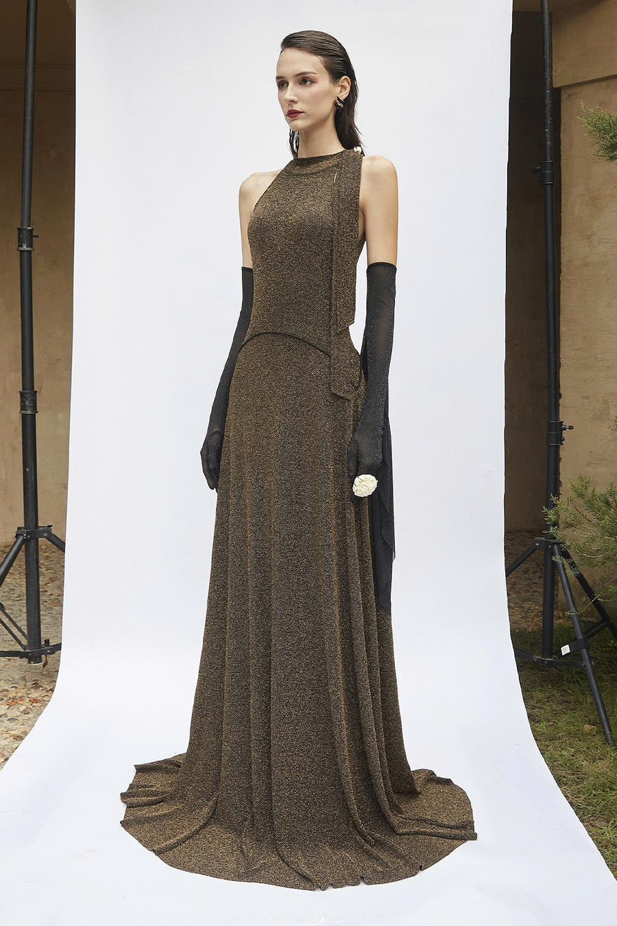 Lucinda Halter Neck Draped Maxi Dress 7