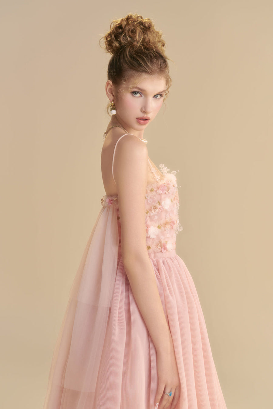 Lullaby Square Neck Applique Midi Dress 4