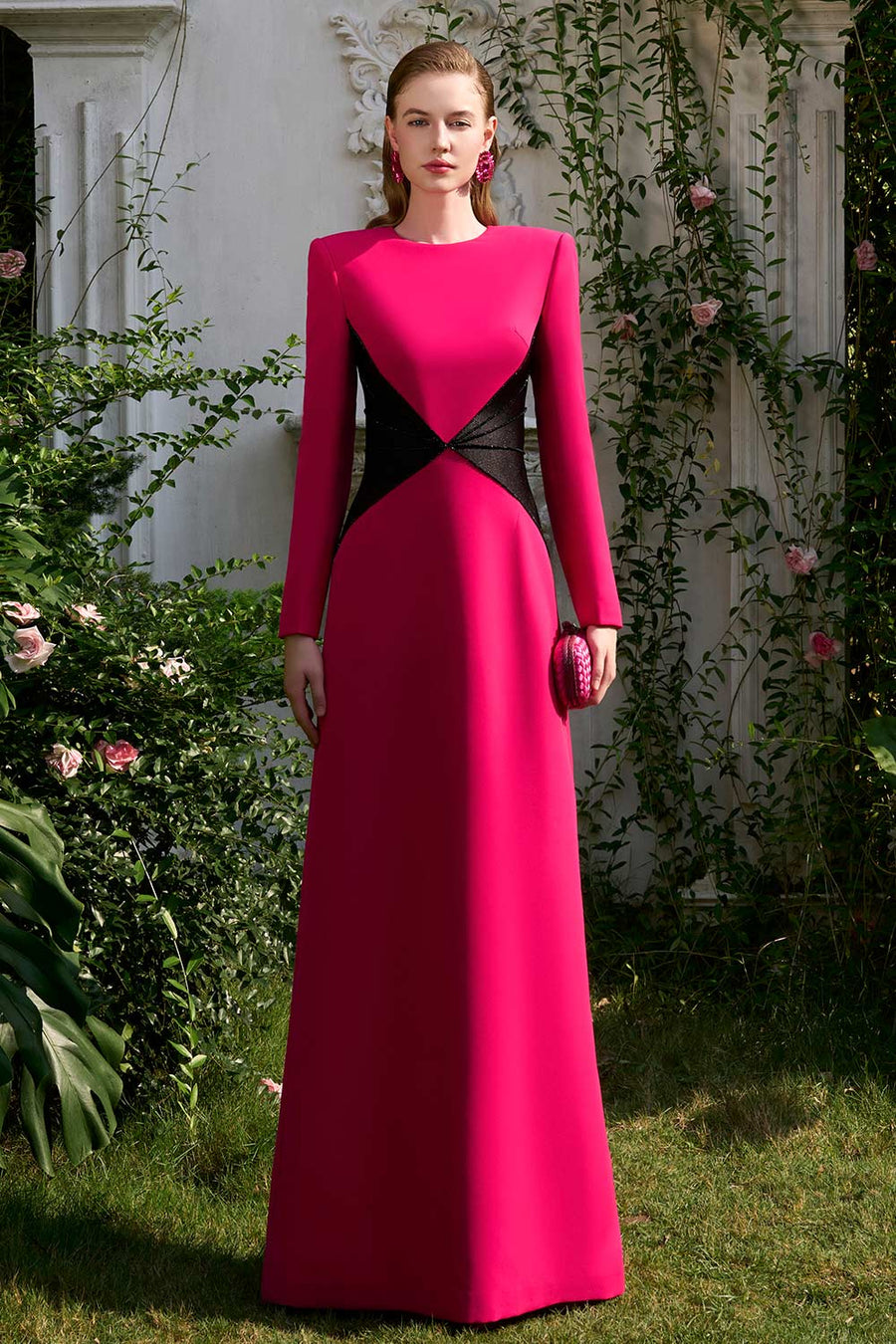 Kyra A-line Square Shoulder Silk Crepe Floor Length Dress Gown Dress I.H.F Atelier