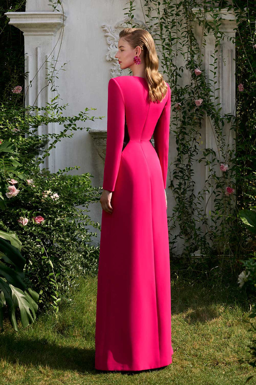 Kyra A-line Square Shoulder Silk Crepe Floor Length Dress Gown Dress I.H.F Atelier