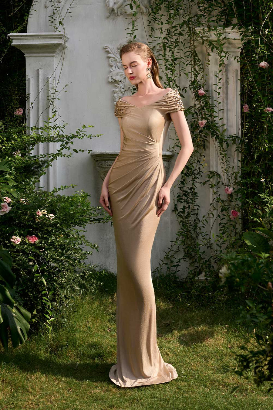 Hazel Bodycon Draped Jersey Floor Length Dress Gown Dress I.H.F Atelier