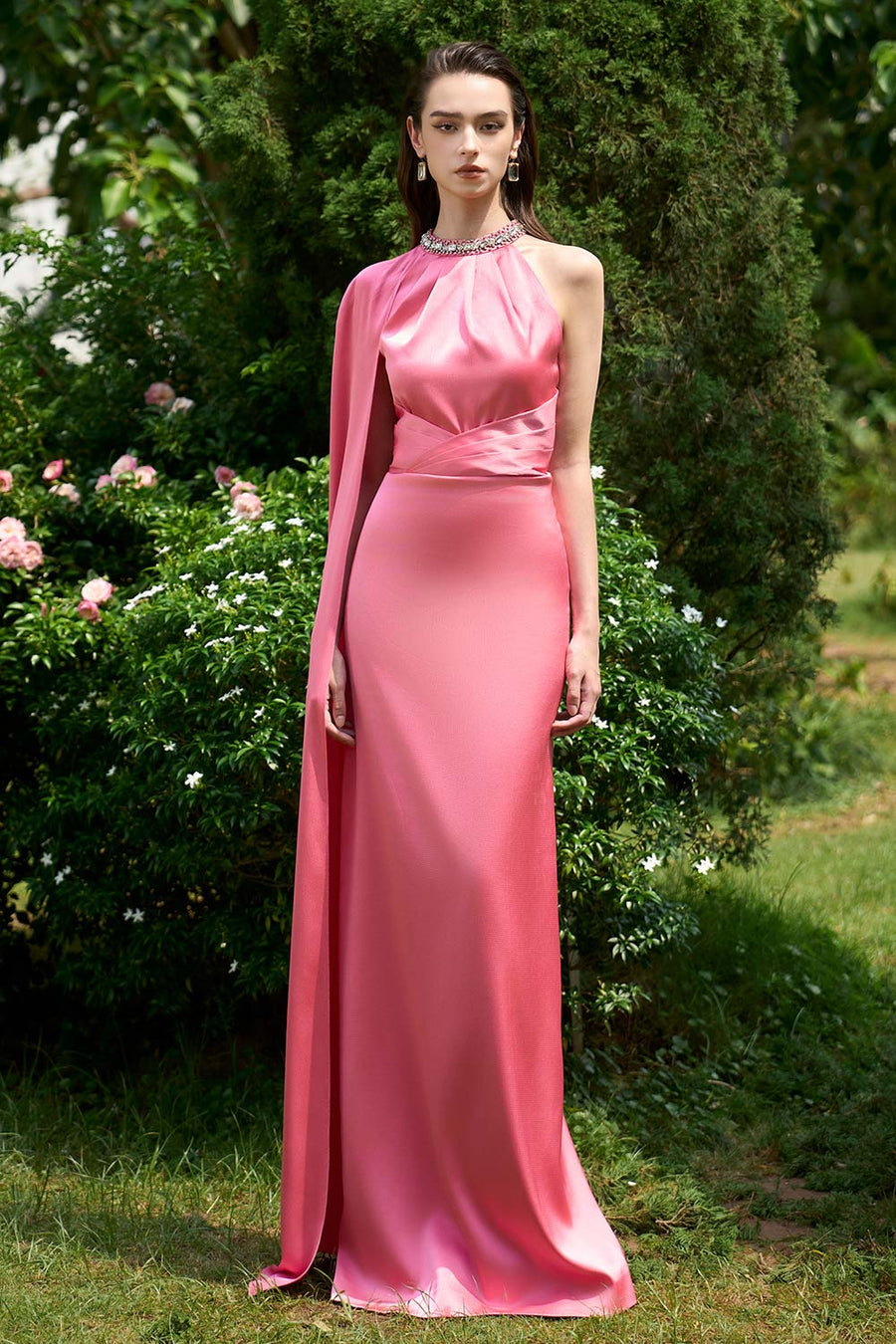 Colette Halter Extended Flap Silk Floor Length Dress Gown Dress I.H.F Atelier