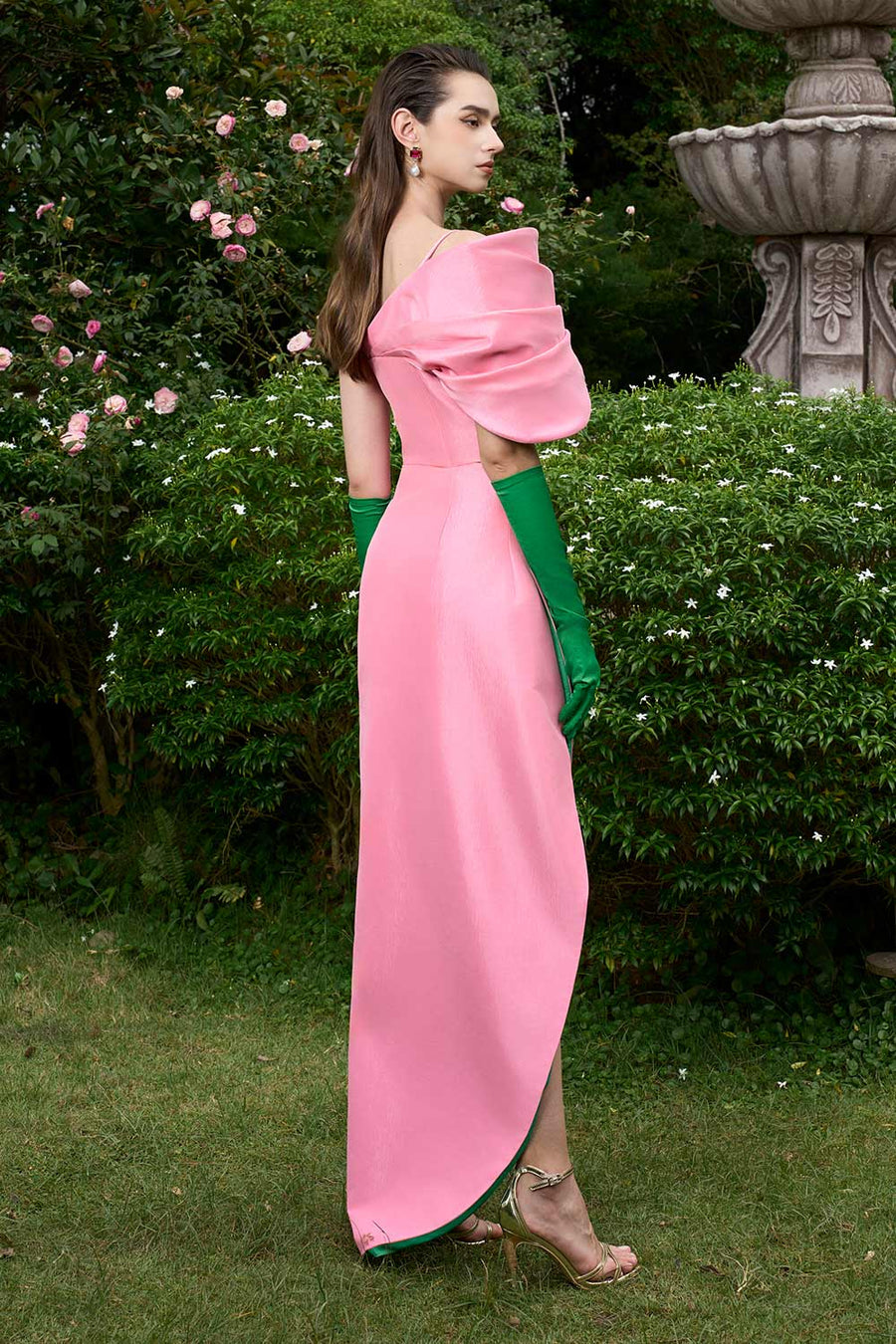 Sloane Wrap Asymmetric Taffeta Floor Length Dress Gown Dress I.H.F Atelier