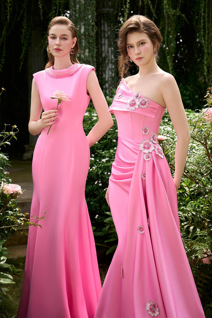 Alora Trumpet Asymmetric Silk Floor Length Dress Gown Dress I.H.F Atelier