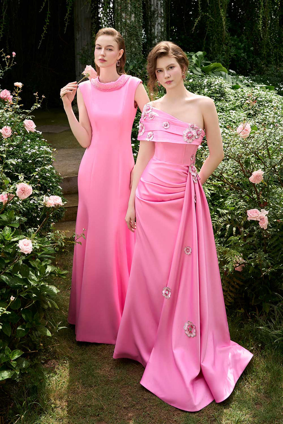 Alora Trumpet Asymmetric Silk Floor Length Dress Gown Dress I.H.F Atelier