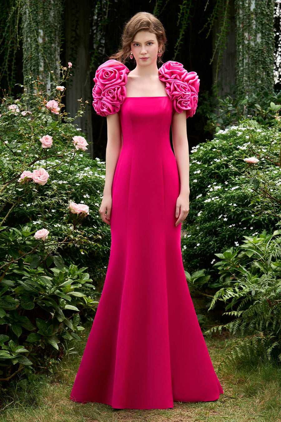 Alani Mermaid Square Neck Silk Crepe Floor Length Dress Gown Dress I.H.F Atelier