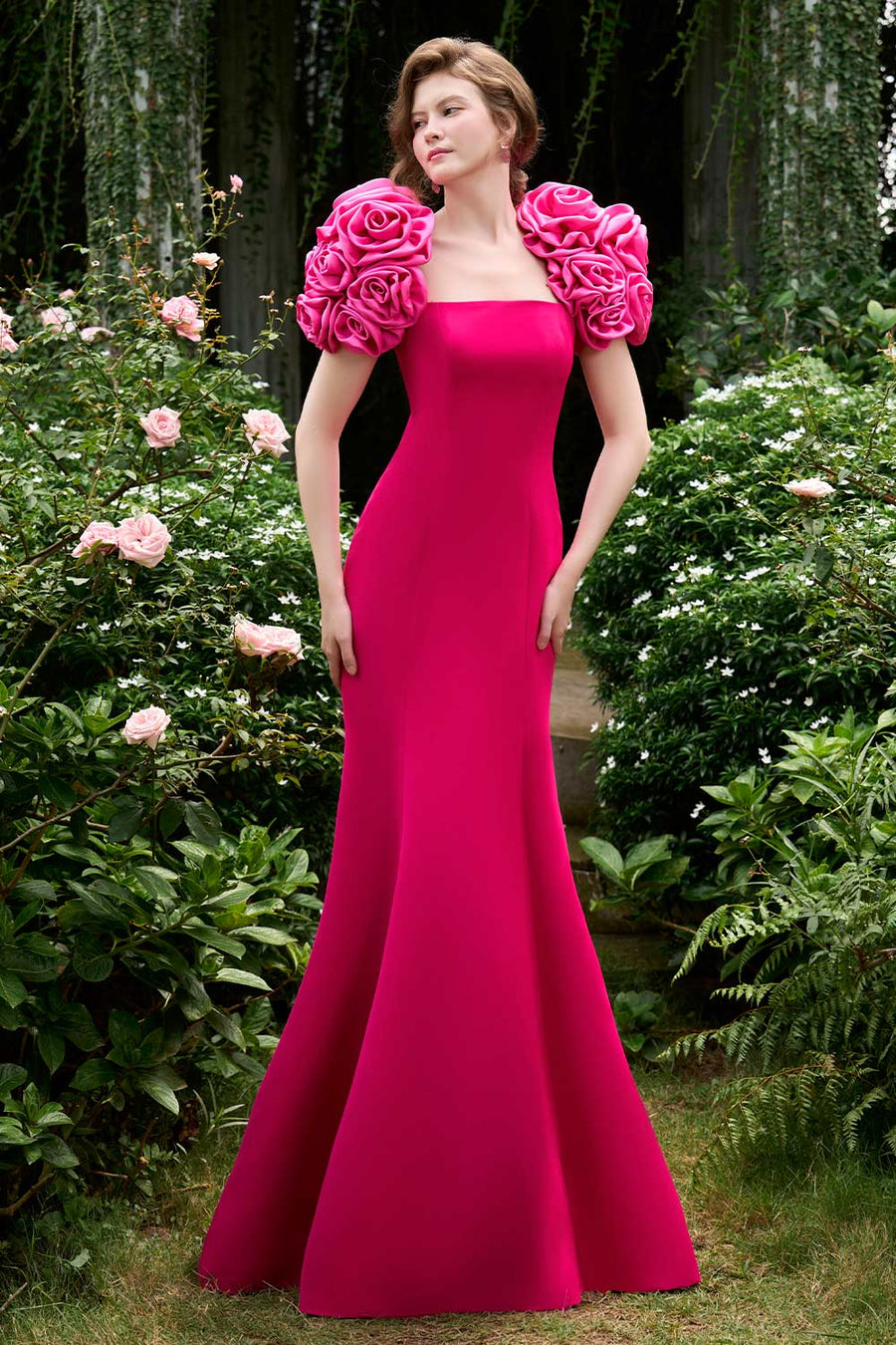 Alani Mermaid Square Neck Silk Crepe Floor Length Dress Gown Dress I.H.F Atelier
