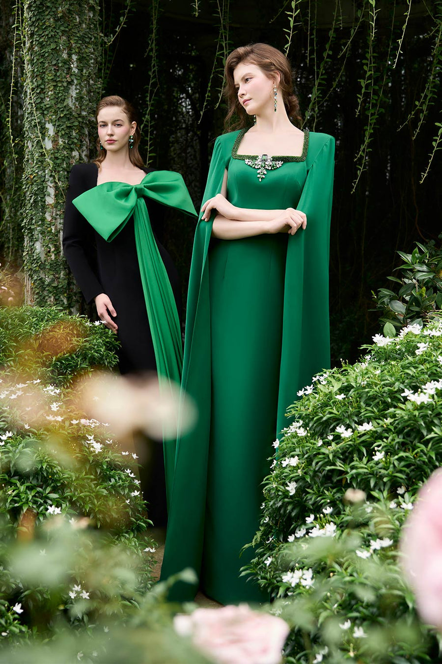 Khloe Sheath Bow Silk Crepe Floor Length Dress Gown Dress I.H.F Atelier