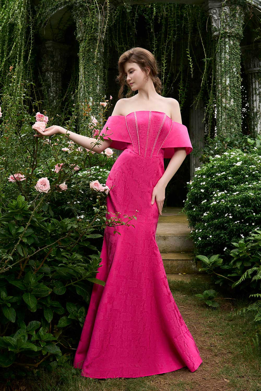 Shiloh Trumpet Corset Brocade Floor Length Dress Gown Dress I.H.F Atelier