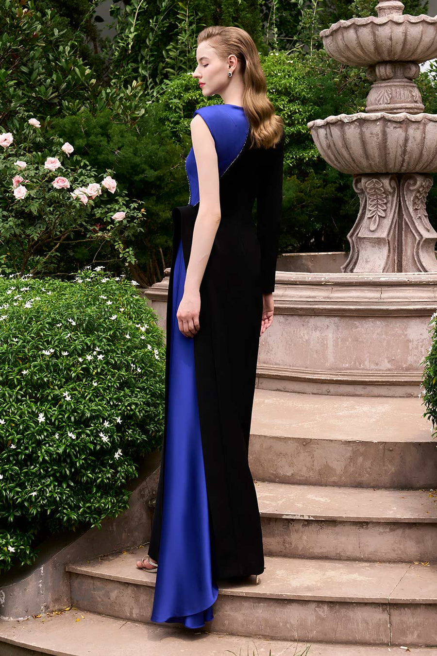 Bailey Asymmetric Extended Flap Silk Crepe Floor Length Dress Gown Dress I.H.F Atelier
