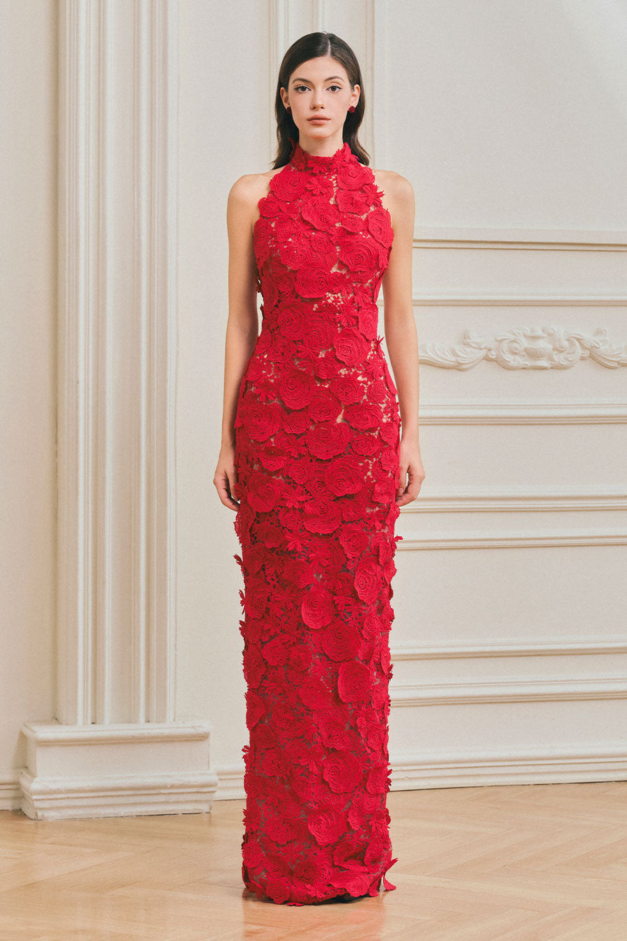 Lily Sheath Sleeveless Lace Maxi Dress 2