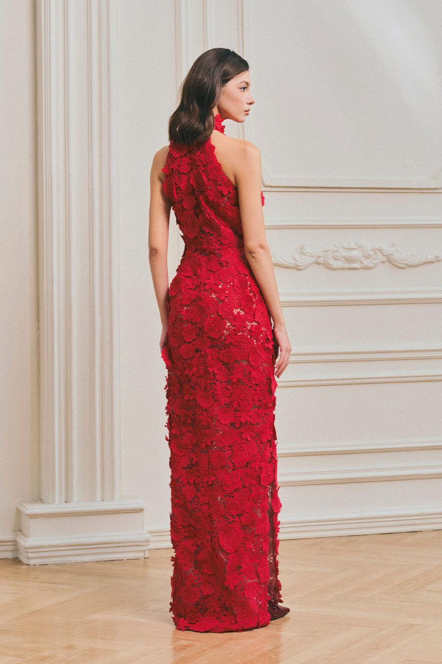 Lily Sheath Sleeveless Lace Maxi Dress 6