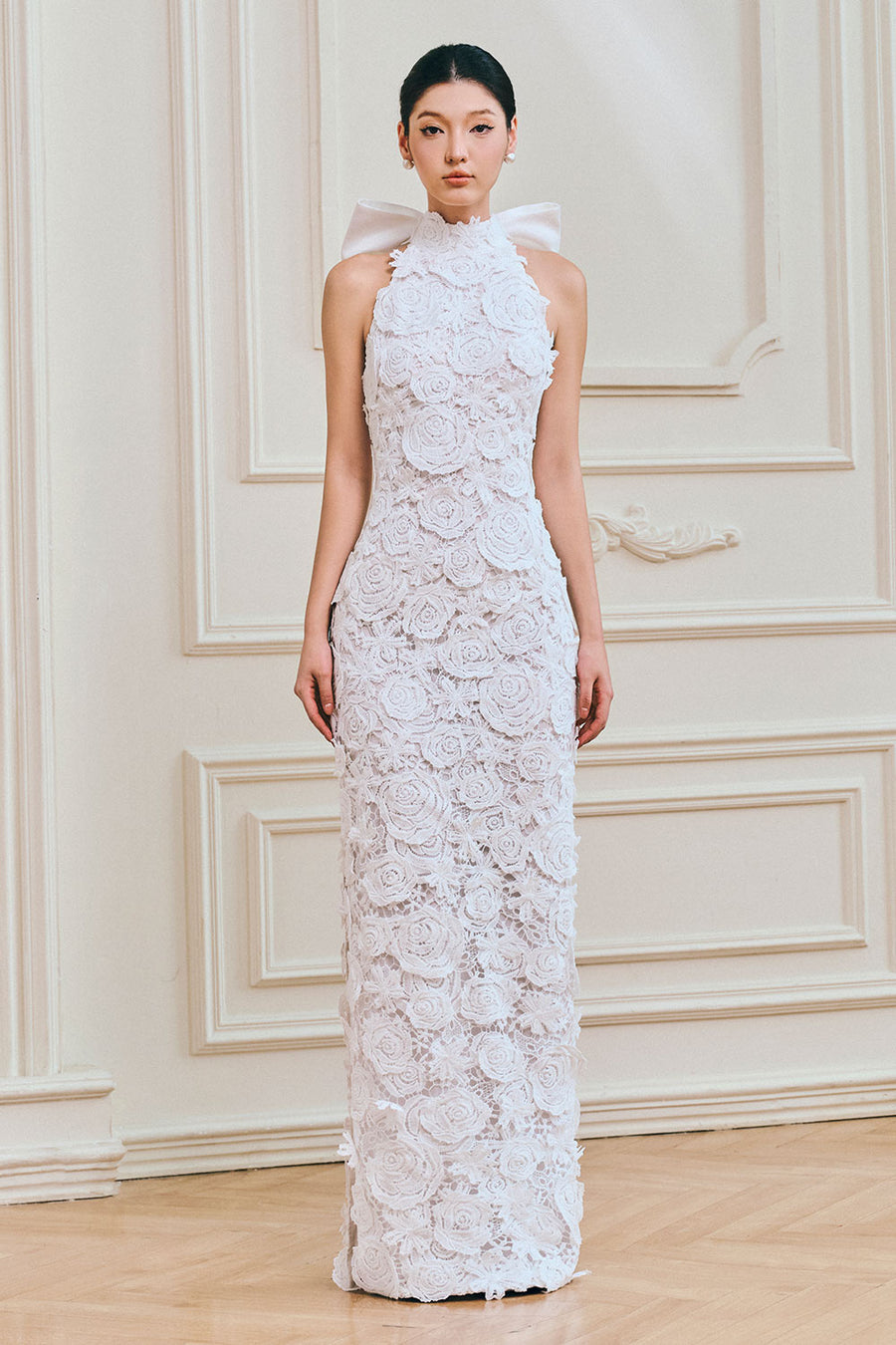 Lily Sheath Sleeveless Lace Maxi Dress 8
