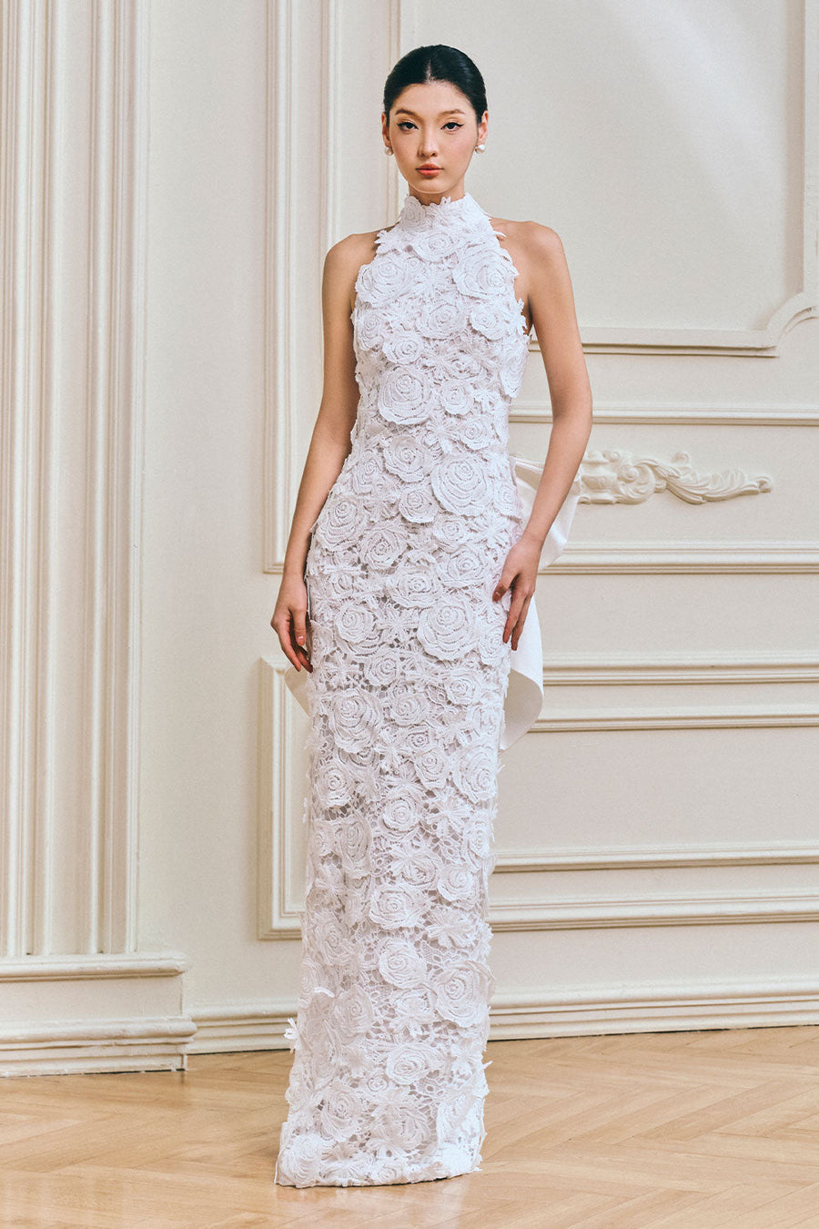 Lily Sheath Sleeveless Lace Maxi Dress 9