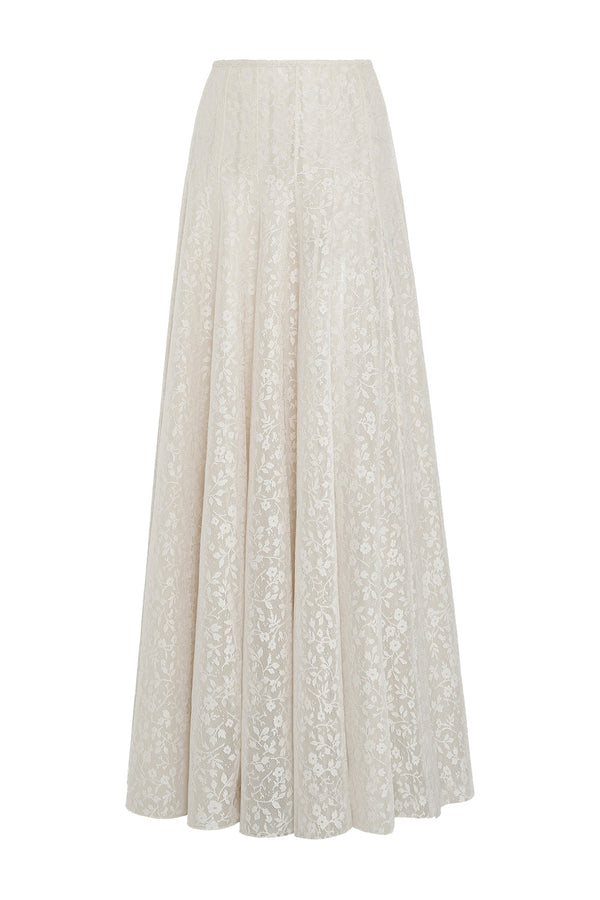 Luminara A-line High Waist Lace Floor Length Skirt 1