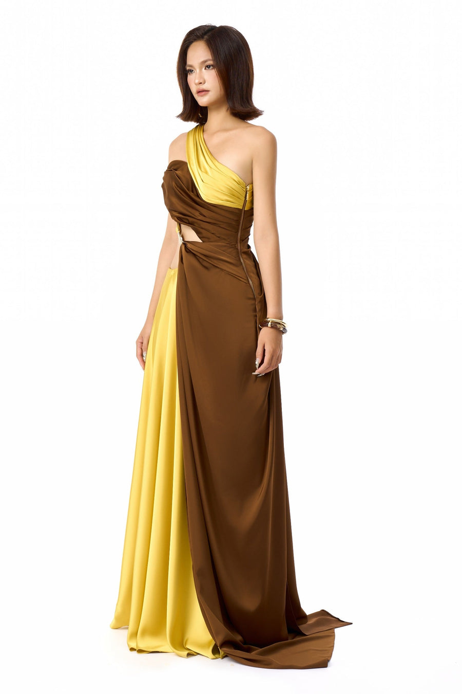 Spiral Asymmetric Neck Maxi Dress 4