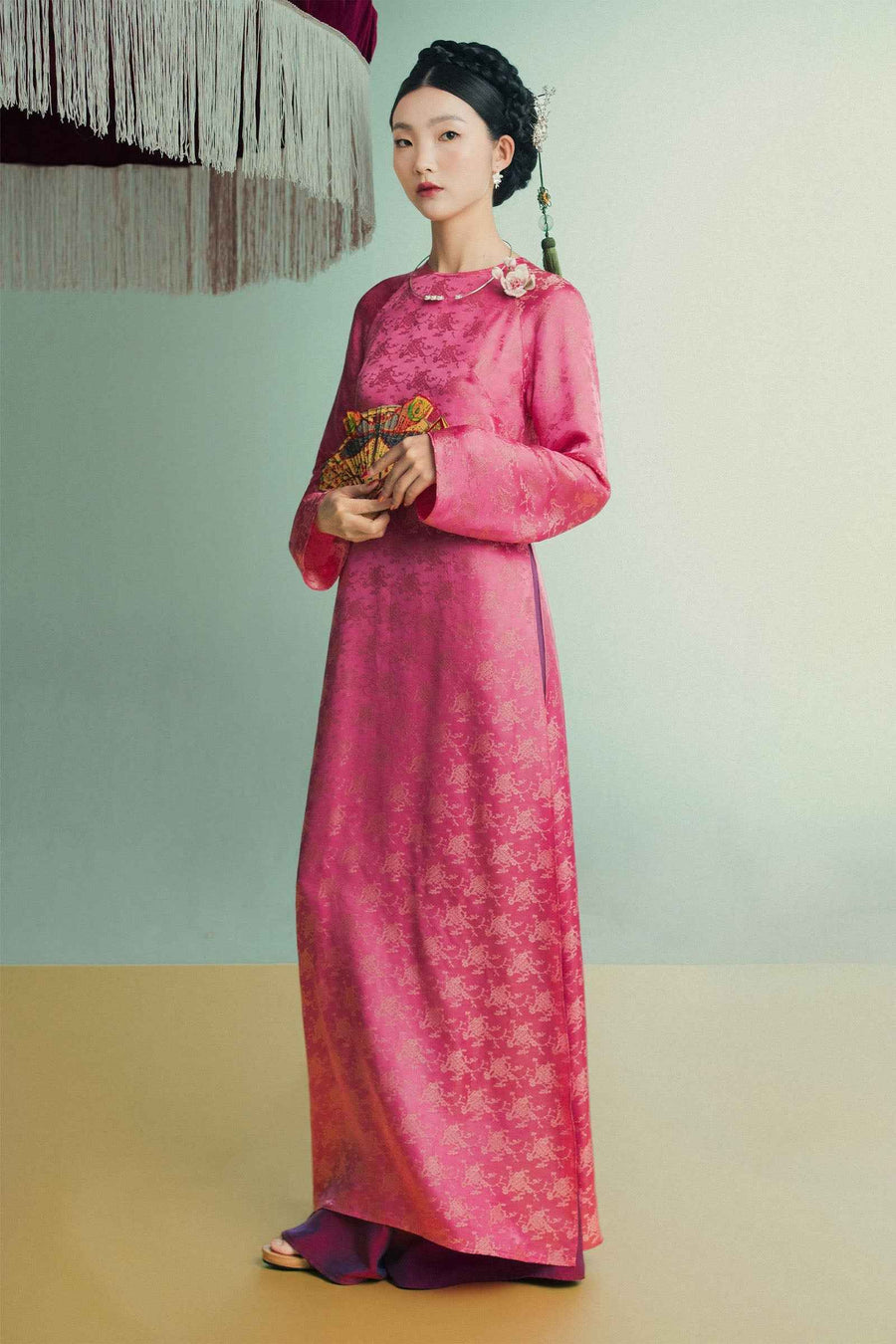 Mai Chu Round Neck Ao Dai Set