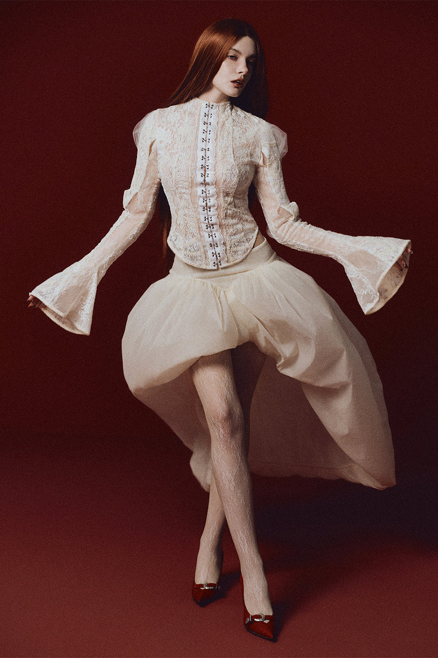 Maiden Asymmetric Draped Skirt 1