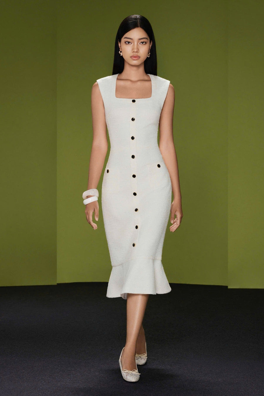 Marcelline Square Neck Midi Dress 1