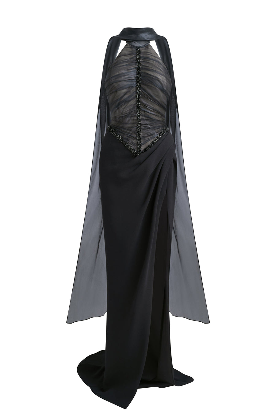 Marleigh Scarf Neck Rhinestone Maxi Dress 1